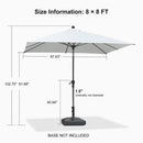 PURPLE LEAF Crank and Tilt Table Umbrella Outdoor Patio Market Umbrella with Visible Hand Crank System