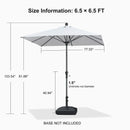 PURPLE LEAF Crank and Tilt Table Umbrella Outdoor Patio Market Umbrella with Visible Hand Crank System