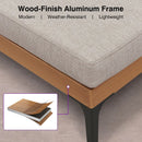 PURPLE LEAF Melben Patio Conversation Set Light Grey Outdoor Aluminum Modern Wicker Sofa Chairs Sets for Balcony Yard Porch