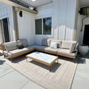 PURPLE LEAF Melben Patio Conversation Set Light Grey Outdoor Aluminum Modern Wicker Sofa Chairs Sets for Balcony Yard Porch