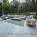 PURPLE LEAF Melben Patio Conversation Set Light Grey Outdoor Aluminum Modern Wicker Sofa Chairs Sets for Balcony Yard Porch