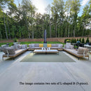 PURPLE LEAF Melben Patio Conversation Set Light Grey Outdoor Aluminum Modern Wicker Sofa Chairs Sets for Balcony Yard Porch