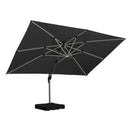 PURPLE LEAF Premium SUNBRELLA Patio Cantilever Umbrella with Solar LED Lights