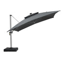 PURPLE LEAF Premium SUNBRELLA Patio Cantilever Umbrella with Solar LED Lights