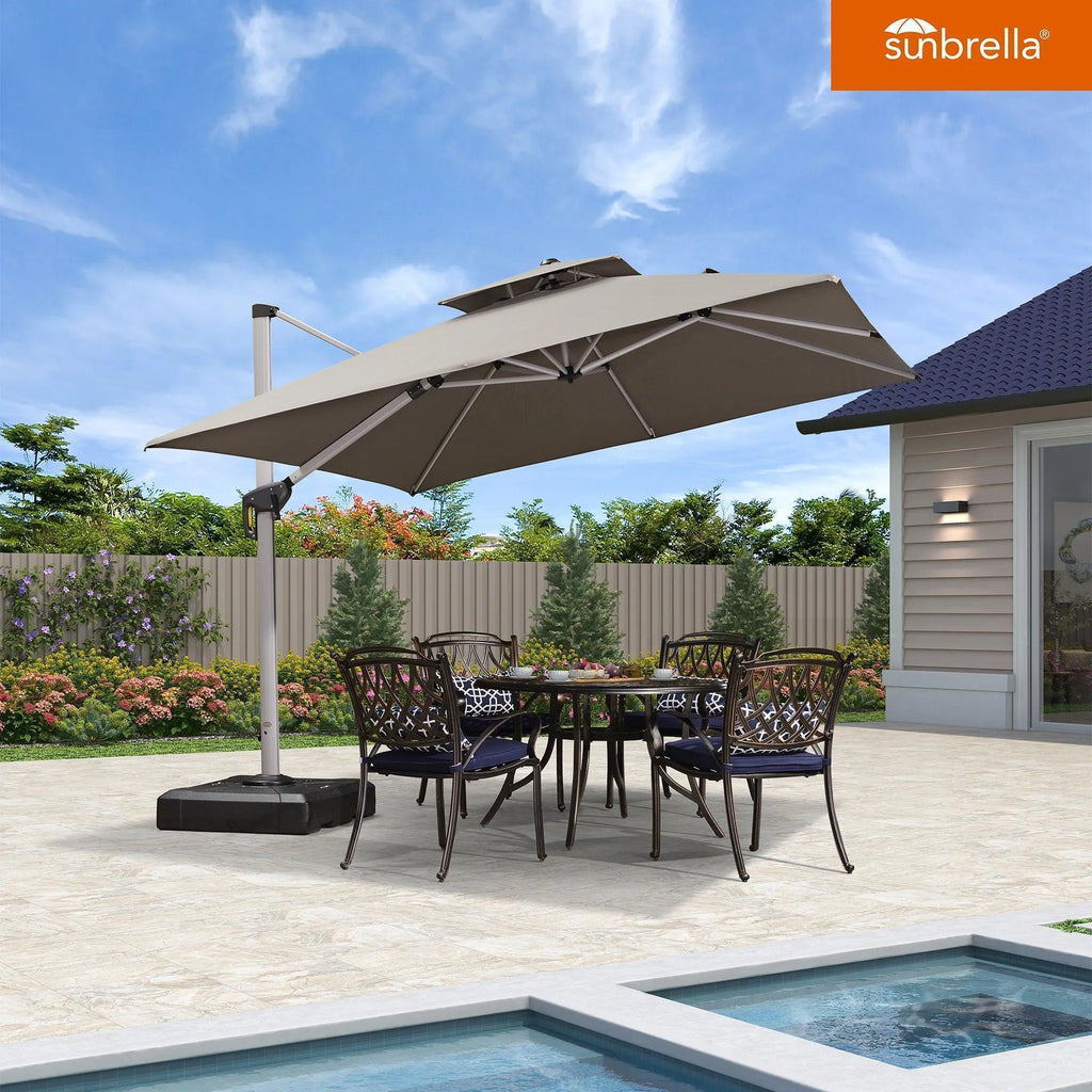 8 by 10 rectangular sunbrella patio umbrella Sunbrella Square Cantilever Umbrella