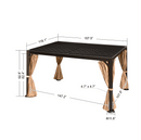 PURPLE LEAF 10' × 13' Shed Roof Outdoor Louvered Pergola kits Patio Hardtop Gazebo, Sun Shade Shelter, Curtains and Netting Included, Bronze - Purple Leaf Garden