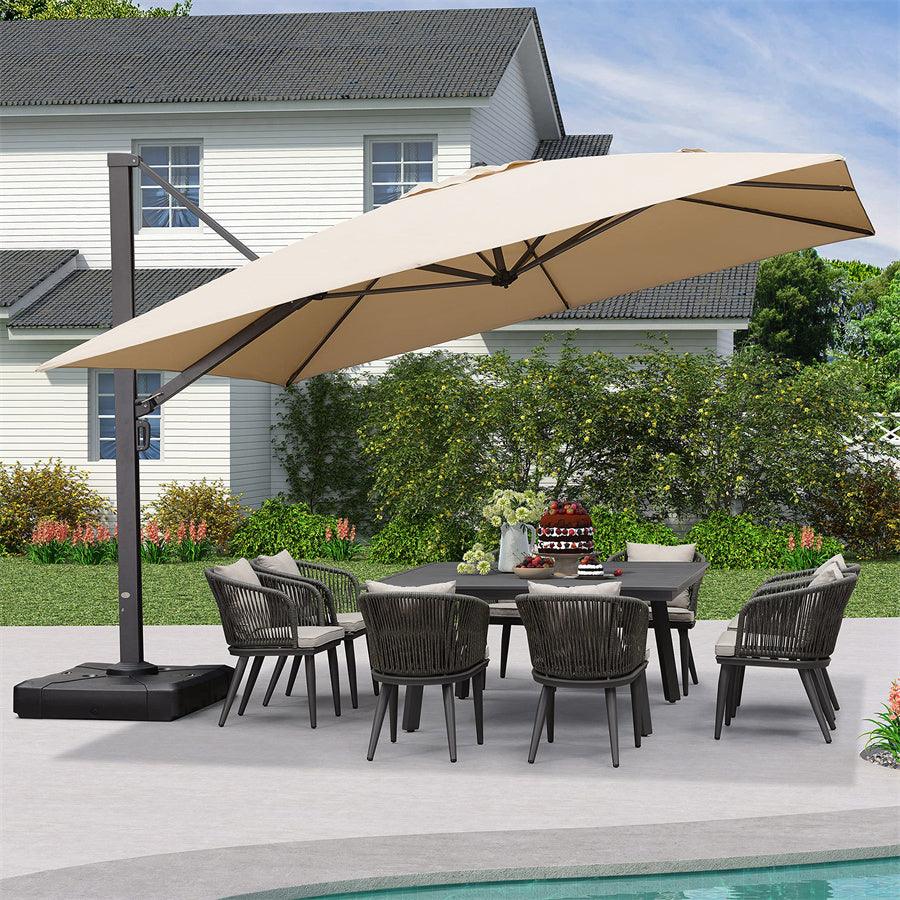 hampton bay 10 ft square offset patio umbrella Kozyard 10' Large Outdoor with Base (Square 40"x40"), O Kozyard LLC Perfect for backyard gatherings Square Outdoor Cantilever Umbrella (10')