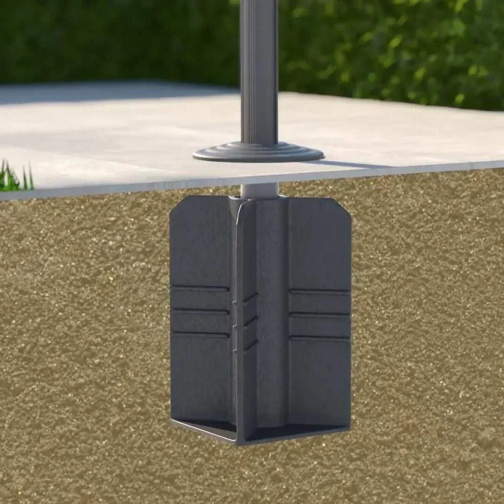 concrete forms for patio umbrella base | Fits 1.5" Poles, Heavy-Duty Steel ;Overall Dimensions Equinox Umbrella - Landscape Forms