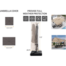 PURPLE LEAF Cantilever Umbrella Cover with Zipper Out Door Umbrella Patio Umbrella Cover - Purple Leaf Garden