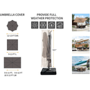 PURPLE LEAF Cantilever Umbrella Cover with Zipper Out Door Umbrella Patio Umbrella Cover - Purple Leaf Garden