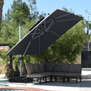 PURPLE LEAF Double Top 360 Degree Rotation 9 ft / 10 ft / 11 ft / 12 ft Square Patio Classic Umbrella - Purple Leaf Garden