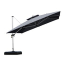 PURPLE LEAF Double Top 360 Degree Rotation 9 ft / 10 ft / 11 ft / 12 ft Square Patio Classic Umbrella - Purple Leaf Garden
