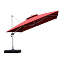 PURPLE LEAF Double Top 360 Degree Rotation 9 ft / 10 ft / 11 ft / 12 ft Square Patio Classic Umbrella - Purple Leaf Garden
