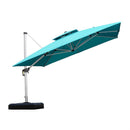 PURPLE LEAF Double Top 360 Degree Rotation 9 ft / 10 ft / 11 ft / 12 ft Square Patio Classic Umbrella - Purple Leaf Garden