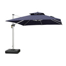 PURPLE LEAF Double Top 360 Degree Rotation 9 ft / 10 ft / 11 ft / 12 ft Square Patio Classic Umbrella - Purple Leaf Garden