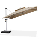 PURPLE LEAF Double Top 360 Degree Rotation 9 ft / 10 ft / 11 ft / 12 ft Square Patio Classic Umbrella - Purple Leaf Garden