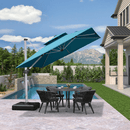 PURPLE LEAF Double Top 360 Degree Rotation 9 ft / 10 ft / 11 ft / 12 ft Square Patio Classic Umbrella - Purple Leaf Garden