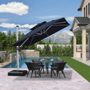 PURPLE LEAF Double Top 360 Degree Rotation 9 ft / 10 ft / 11 ft / 12 ft Square Patio Classic Umbrella - Purple Leaf Garden