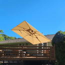 PURPLE LEAF Double Top 360 Degree Rotation 9 ft / 10 ft / 11 ft / 12 ft Square Patio Classic Umbrella - Purple Leaf Garden