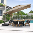 PURPLE LEAF Double Top 360 Degree Rotation 9 ft / 10 ft / 11 ft / 12 ft Square Patio Classic Umbrella - Purple Leaf Garden