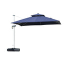 PURPLE LEAF Double Top 360 Degree Rotation 9 ft / 10 ft / 11 ft / 12 ft Square Patio Classic Umbrella - Purple Leaf Garden