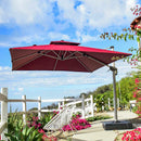 PURPLE LEAF Double Top 360 Degree Rotation 9 ft / 10 ft / 11 ft / 12 ft Square Patio Classic Umbrella - Purple Leaf Garden