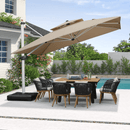 PURPLE LEAF Double Top 360 Degree Rotation 9 ft / 10 ft / 11 ft / 12 ft Square Patio Classic Umbrella - Purple Leaf Garden