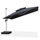PURPLE LEAF Double Top 360 Degree Rotation 9 ft / 10 ft / 11 ft / 12 ft Square Patio Classic Umbrella - Purple Leaf Garden