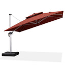 PURPLE LEAF Double Top 360 Degree Rotation 9 ft / 10 ft / 11 ft / 12 ft Square Patio Classic Umbrella - Purple Leaf Garden