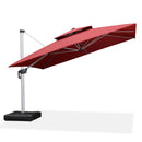 PURPLE LEAF Double Top 360 Degree Rotation 9 ft / 10 ft / 11 ft / 12 ft Square Patio Classic Umbrella - Purple Leaf Garden
