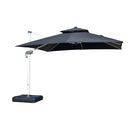 PURPLE LEAF Double Top 360 Degree Rotation 9 ft / 10 ft / 11 ft / 12 ft Square Patio Classic Umbrella - Purple Leaf Garden