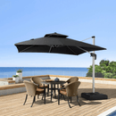 PURPLE LEAF Double Top 360 Degree Rotation 9 ft / 10 ft / 11 ft / 12 ft Square Patio Classic Umbrella - Purple Leaf Garden