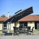 PURPLE LEAF Double Top 360 Degree Rotation 9 ft / 10 ft / 11 ft / 12 ft Square Patio Classic Umbrella - Purple Leaf Garden