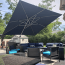 PURPLE LEAF Double Top 360 Degree Rotation 9 ft / 10 ft / 11 ft / 12 ft Square Patio Classic Umbrella - Purple Leaf Garden