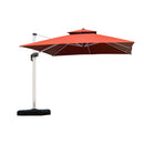 PURPLE LEAF Double Top 360 Degree Rotation 9 ft / 10 ft / 11 ft / 12 ft Square Patio Classic Umbrella - Purple Leaf Garden