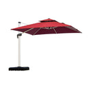 PURPLE LEAF Double Top 360 Degree Rotation 9 ft / 10 ft / 11 ft / 12 ft Square Patio Classic Umbrella - Purple Leaf Garden