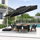 PURPLE LEAF Double Top 360 Degree Rotation 9 ft / 10 ft / 11 ft / 12 ft Square Patio Classic Umbrella - Purple Leaf Garden