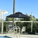 PURPLE LEAF Double Top 360 Degree Rotation 9 ft / 10 ft / 11 ft / 12 ft Square Patio Classic Umbrella - Purple Leaf Garden