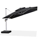 PURPLE LEAF Double Top 360 Degree Rotation 9 ft / 10 ft / 11 ft / 12 ft Square Patio Classic Umbrella - Purple Leaf Garden
