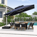 PURPLE LEAF Double Top 360 Degree Rotation 9 ft / 10 ft / 11 ft / 12 ft Square Patio Classic Umbrella - Purple Leaf Garden