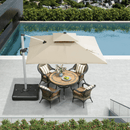 PURPLE LEAF Double Top 360 Degree Rotation 9 ft / 10 ft / 11 ft / 12 ft Square Patio Classic Umbrella - Purple Leaf Garden