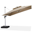 PURPLE LEAF Double Top 360 Degree Rotation 9 ft / 10 ft / 11 ft / 12 ft Square Patio Classic Umbrella - Purple Leaf Garden