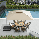PURPLE LEAF Double Top 360 Degree Rotation 9 ft / 10 ft / 11 ft / 12 ft Square Patio Classic Umbrella - Purple Leaf Garden