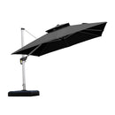 PURPLE LEAF Double Top 360 Degree Rotation 9 ft / 10 ft / 11 ft / 12 ft Square Patio Classic Umbrella - Purple Leaf Garden