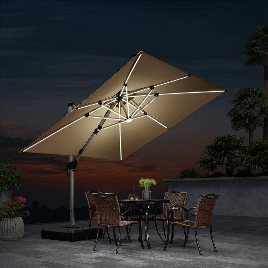 Open Box Square Patio Umbrella w/ Solar LED