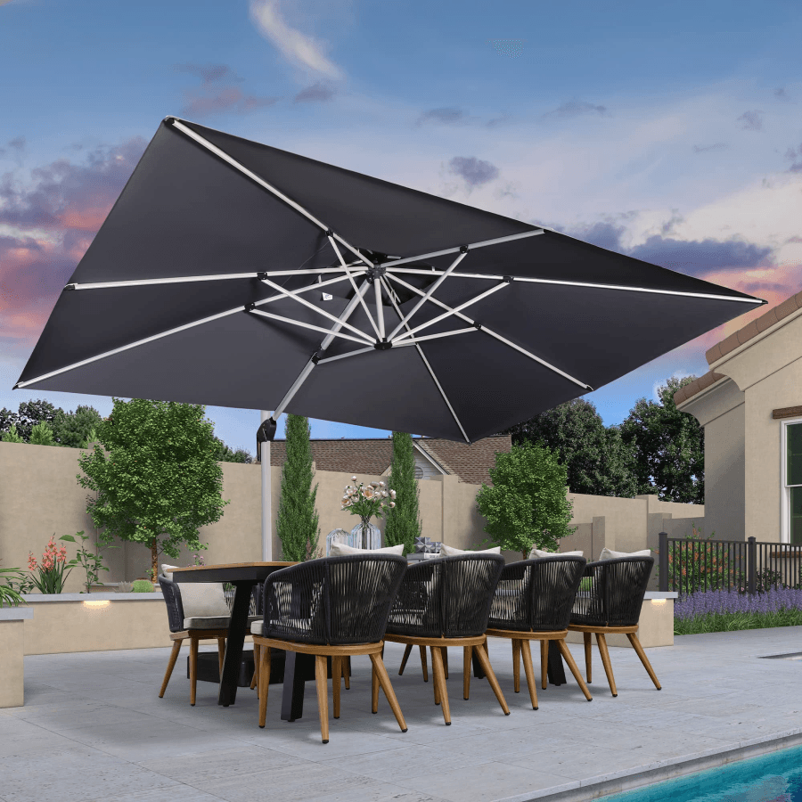cantilever rectangular patio umbrellas AKZ PLUS 10' x 13' Aluminum Umbrella Constructed from UV 10 X 13 FT Cantilever