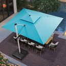 PURPLE LEAF Double Top 9 x 11 / 9 x 12 / 10 x 12 / 10 x 13 ft Rectangle Outdoor Classic Umbrella - Purple Leaf Garden