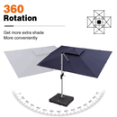 PURPLE LEAF Double Top 9 x 11 / 9 x 12 / 10 x 12 / 10 x 13 ft Rectangle Outdoor Classic Umbrella - Purple Leaf Garden