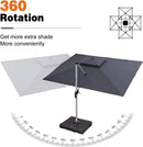 PURPLE LEAF Double Top 9 x 11 / 9 x 12 / 10 x 12 / 10 x 13 ft Rectangle Outdoor Classic Umbrella - Purple Leaf Garden