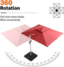 PURPLE LEAF Double Top 9 x 11 / 9 x 12 / 10 x 12 / 10 x 13 ft Rectangle Outdoor Classic Umbrella - Purple Leaf Garden